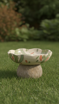 Hand-Painted Ceramic Bird Bath