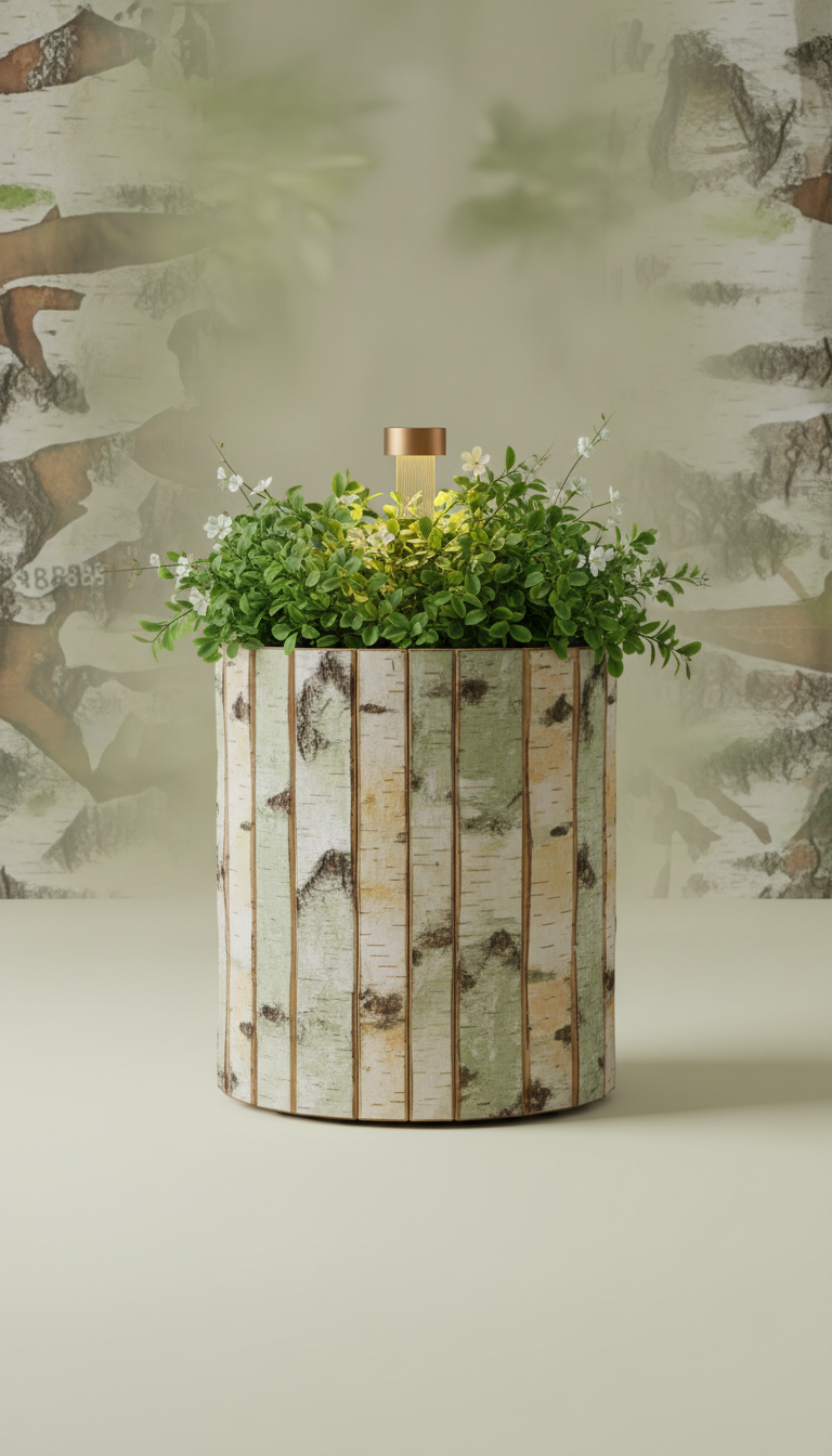 Birch Wood Outdoor Planter