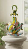 Whimsical Glass Bird Feeder