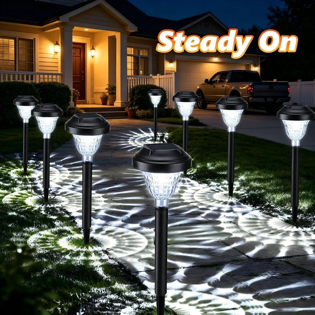 Solar Landscape Lights 4-Pack 10-LED Warm White Outdoor Lights Garden Lights - Warm White - Size 13.4in