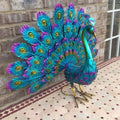 Metal Peacock Garden Decoration Weatherproof Outdoor Figurine