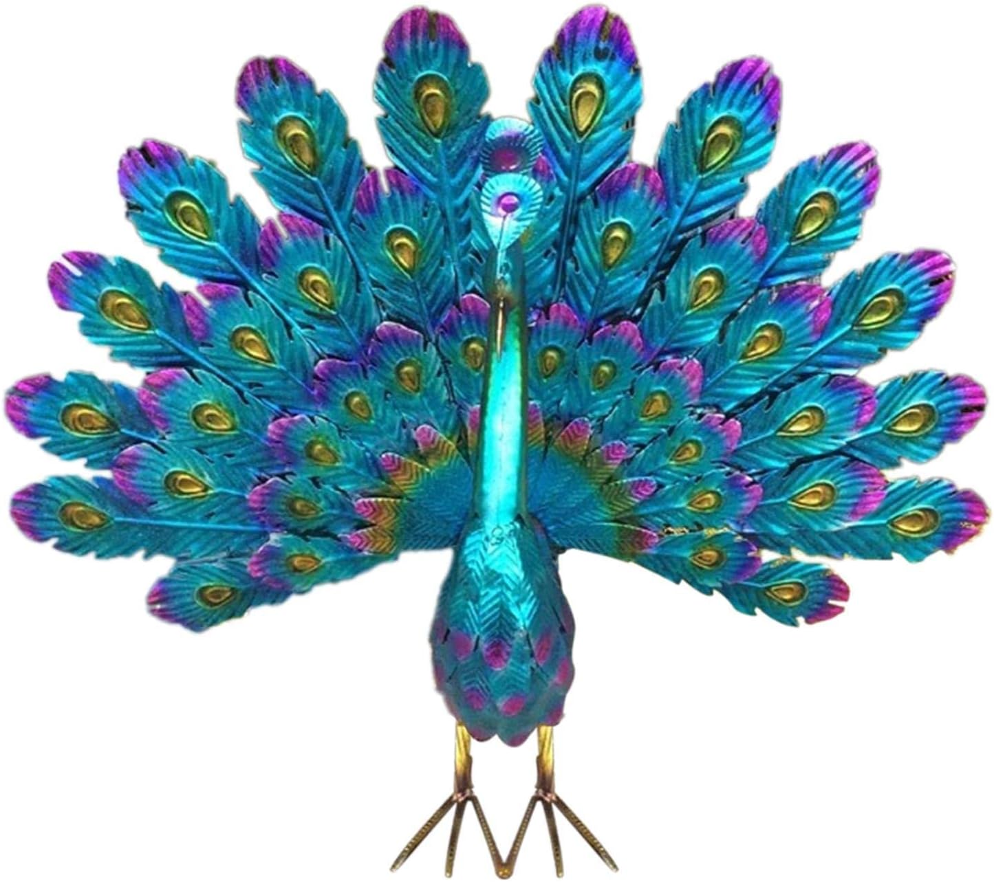 Metal Peacock Garden Decoration Weatherproof Outdoor Figurine