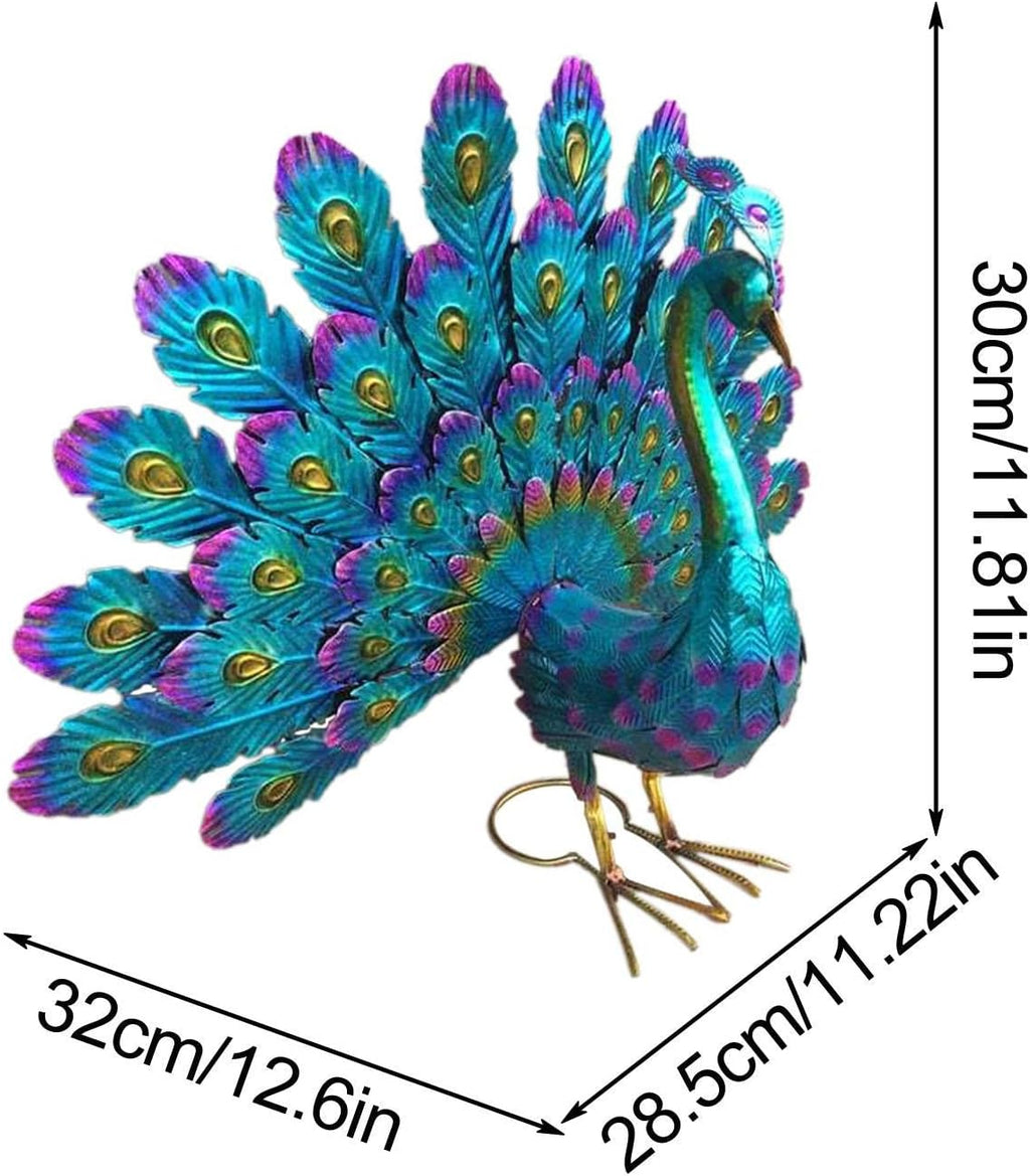 Metal Peacock Garden Decoration Weatherproof Outdoor Figurine