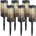 6-Pack Solar Garden Lights Waterproof Warm White LED Outdoor Lights Black Shell