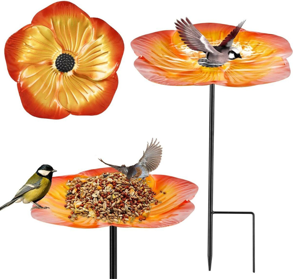 Bird Bath on Pedestal, Outdoor Bird Baths, Standing Bird Drinking Bowl, Bird Water Bath, For Garden, Lawn, Patio