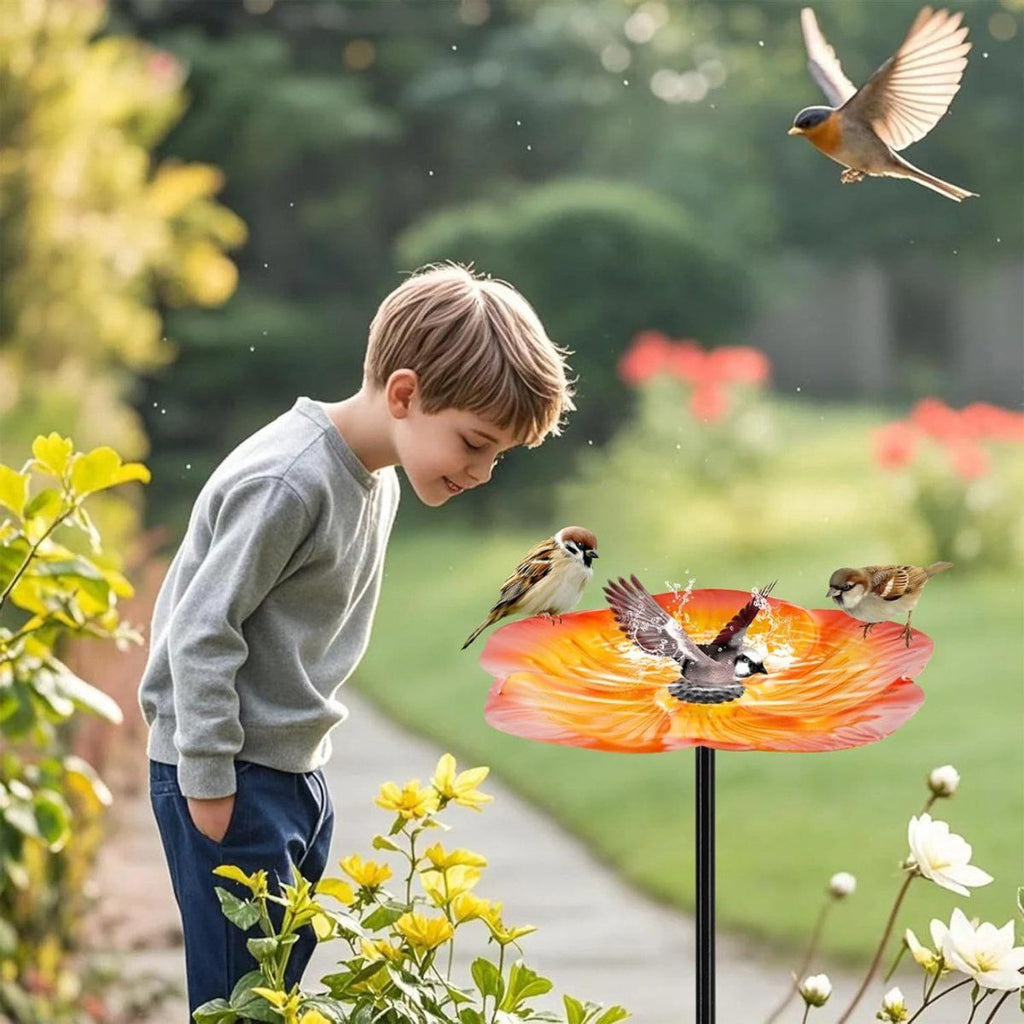 Bird Bath on Pedestal, Outdoor Bird Baths, Standing Bird Drinking Bowl, Bird Water Bath, For Garden, Lawn, Patio