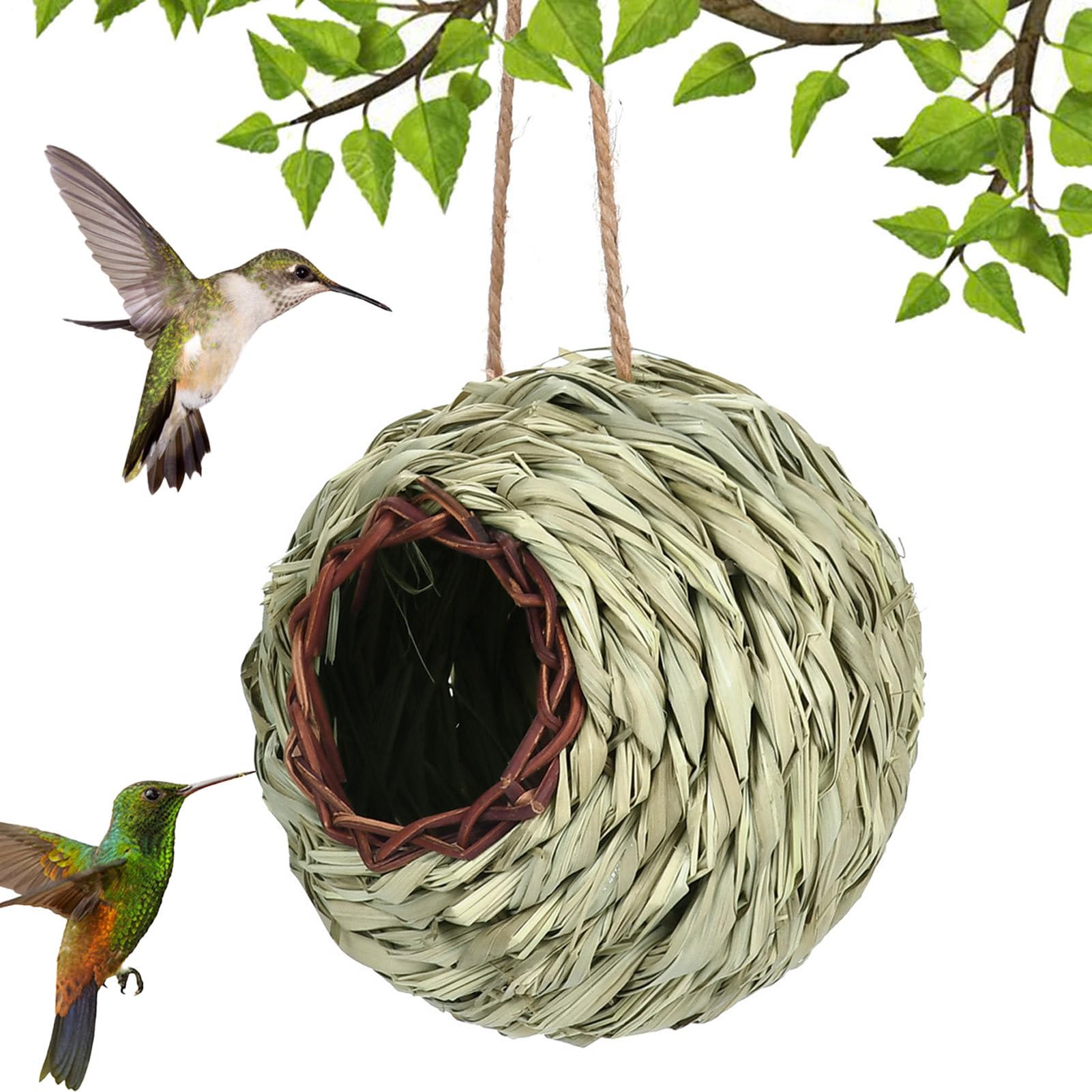 Birdhouse - Bird nest - Hand-woven - Birdhouse decoration - Garden decoration - Living room decoration - Bedroom decoration - Christmas decoration - Outdoor decoration - Courtyard decoration - Spherical - 1 piece