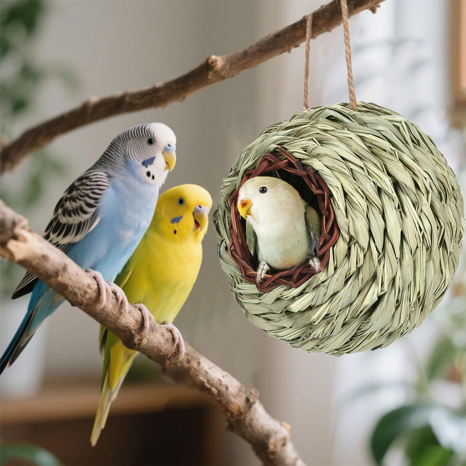 Birdhouse - Bird nest - Hand-woven - Birdhouse decoration - Garden decoration - Living room decoration - Bedroom decoration - Christmas decoration - Outdoor decoration - Courtyard decoration - Spherical - 1 piece