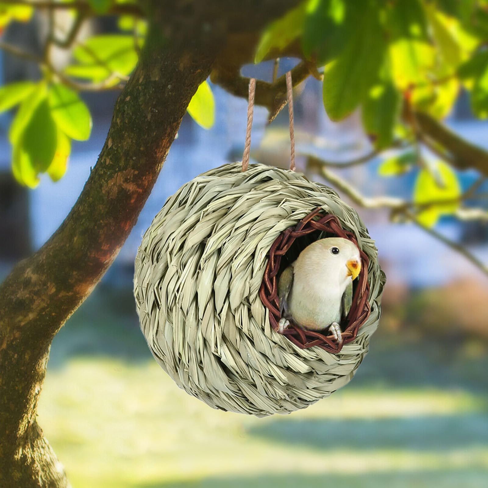 Birdhouse - Bird nest - Hand-woven - Birdhouse decoration - Garden decoration - Living room decoration - Bedroom decoration - Christmas decoration - Outdoor decoration - Courtyard decoration - Spherical - 1 piece