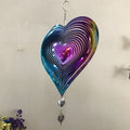 3D Stainless Steel Wind Spinners for Outdoor Yard Decor, Hanging Heart-Shaped Garden Ornaments, Reflective Metal Wind Sculptures for Patio Lawn Decorations,
