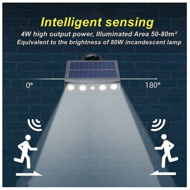 2 Pcs Outdoor Solar Light, Outdoor Solar Light with Motion Sensor, 360 Degree Outdoor Solar Spotlight, 1200mAh, Waterproof Outdoor Solar Garden