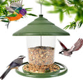 Bird feeder house, hanging food dispenser for wild birds, hanging bird feeding station to hang up, bird house with stand, weatherproof, garden decoration