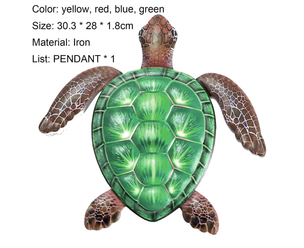 Art Pendant Exquisite Decorative Lifelike Turtle Wall Hanging Sculpture Ornament for Outdoor-Green