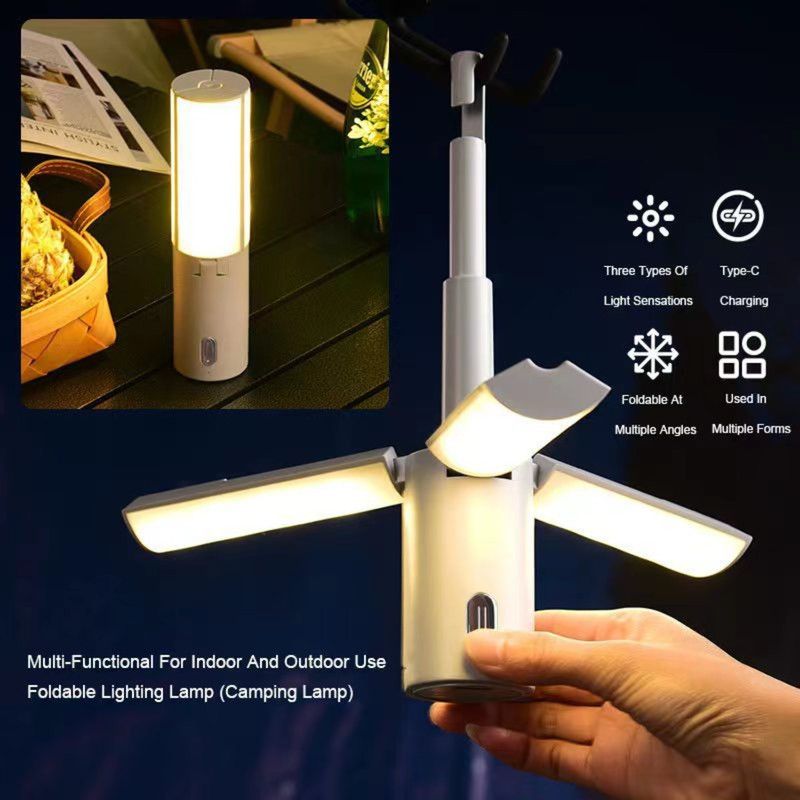 2400mAh-Multifunctional Foldable Camping Light, Rechargeable Tent Lantern, Portable Outdoor Emergency Light