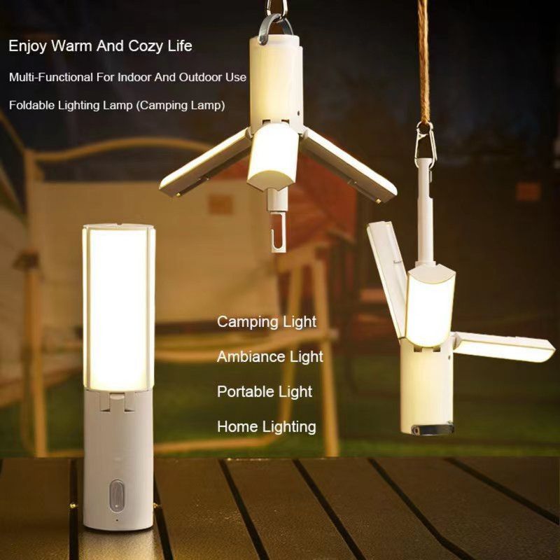 2400mAh-Multifunctional Foldable Camping Light, Rechargeable Tent Lantern, Portable Outdoor Emergency Light