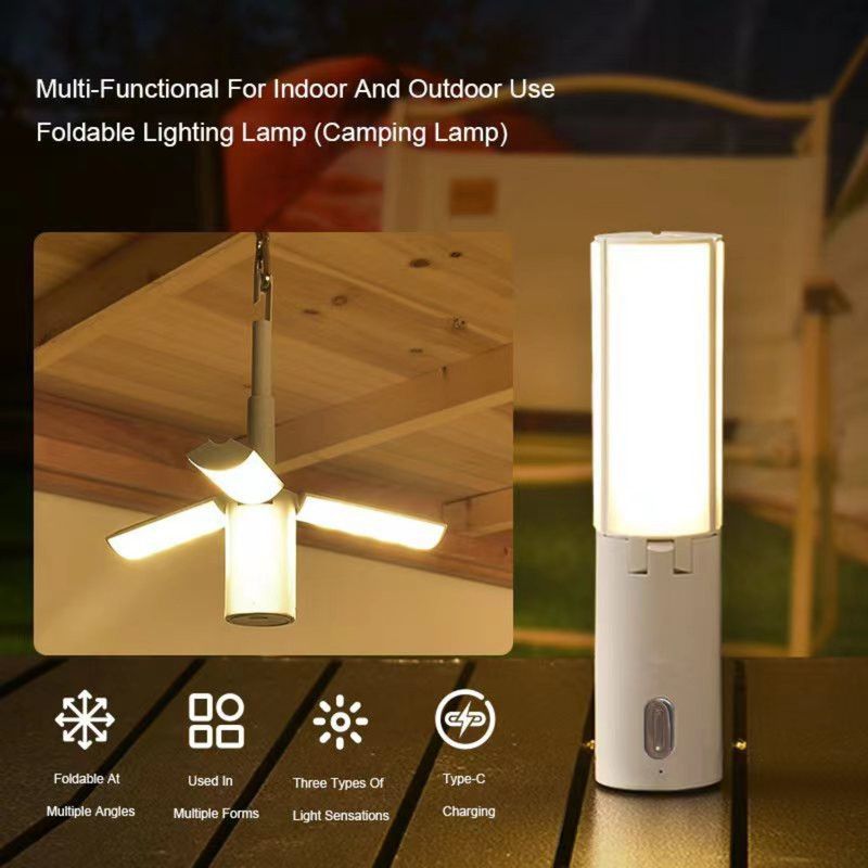 2400mAh-Multifunctional Foldable Camping Light, Rechargeable Tent Lantern, Portable Outdoor Emergency Light