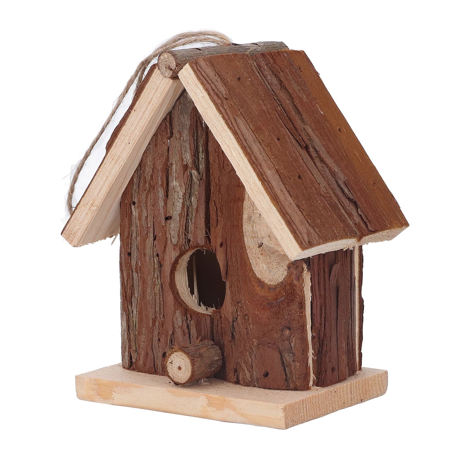 Wooden Bird House Hanging Retro Style Fir Wood Birdhouse for Outdoor Garden Porch Home Office Decoration