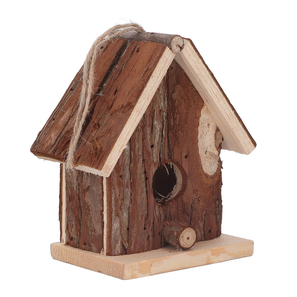 Wooden Bird House Hanging Retro Style Fir Wood Birdhouse for Outdoor Garden Porch Home Office Decoration