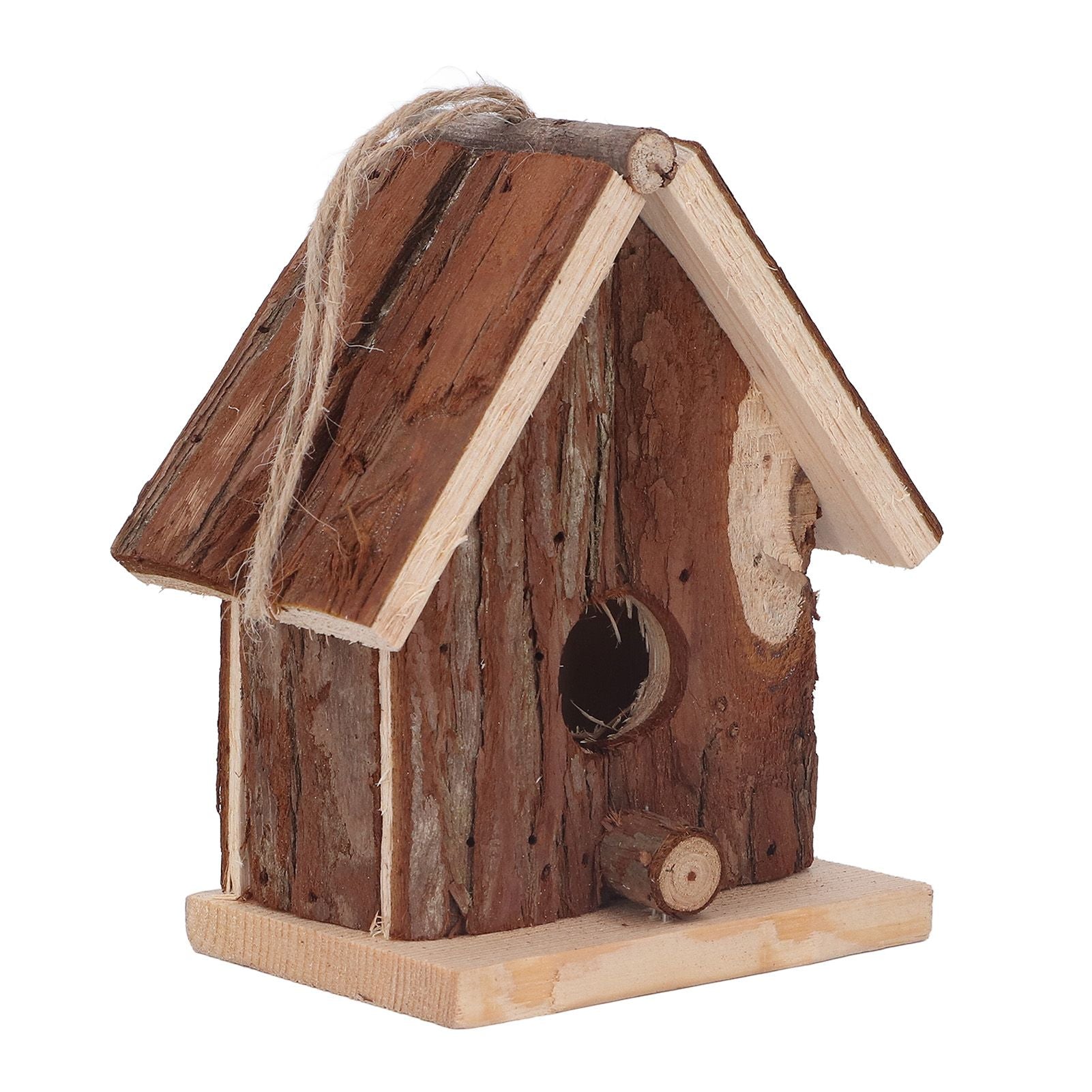 Wooden Bird House Hanging Retro Style Fir Wood Birdhouse for Outdoor Garden Porch Home Office Decoration