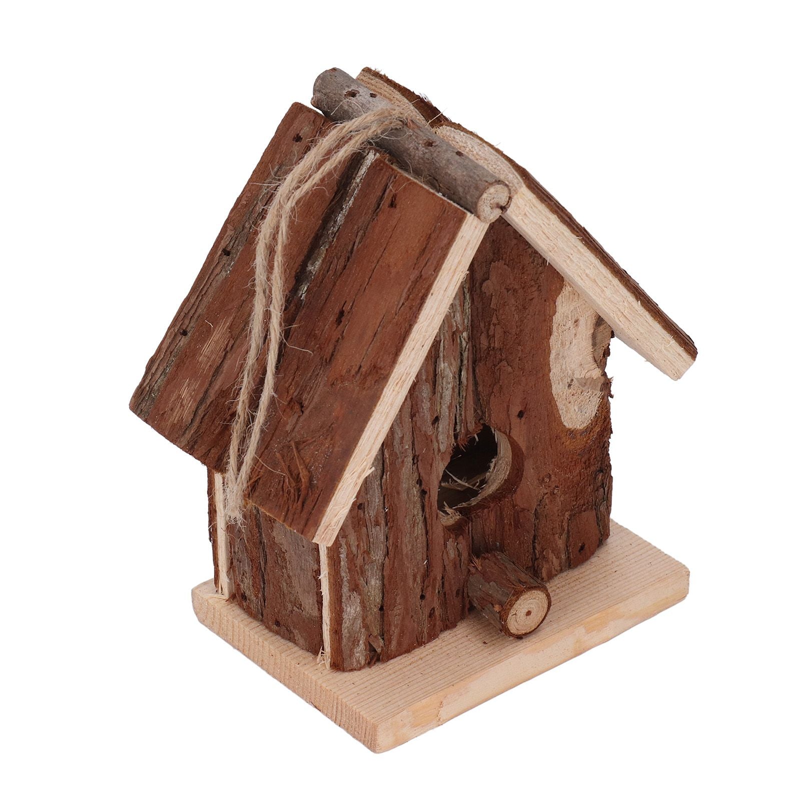 Wooden Bird House Hanging Retro Style Fir Wood Birdhouse for Outdoor Garden Porch Home Office Decoration