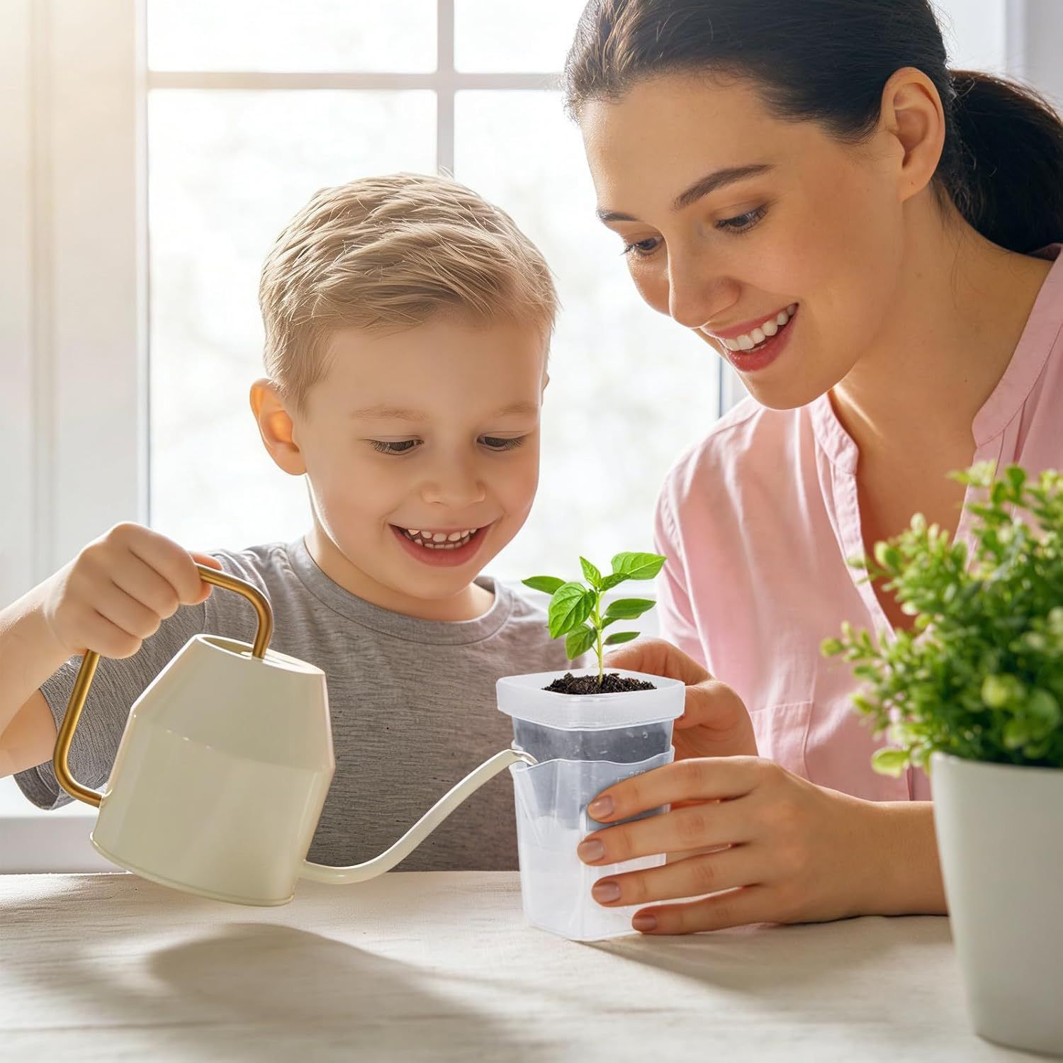 Self-Watering Propagation Station with Adjustable Ventilation Dome, Clear Square Plant Nursery Pot for Starting Seeds, Cuttings, and Succulents Indoors on Windowsills and Desktops (8PCS)