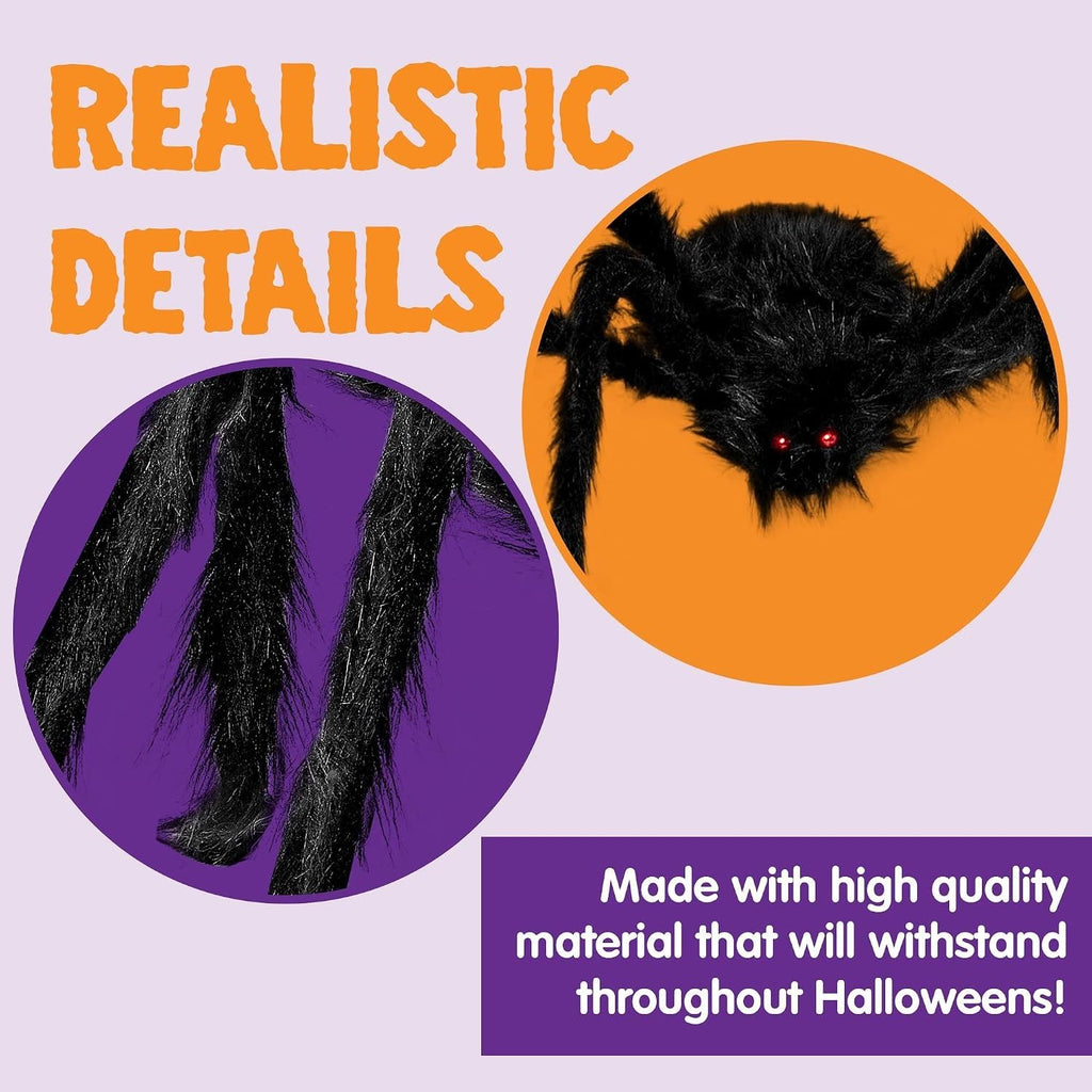 150cm Large Halloween Outdoor Decorations Giant Spider, Spider for Yard Lawn Garden Patio Scary Halloween Outside Decor, Indoor Haunted House Prop and Home Party Decor, Black