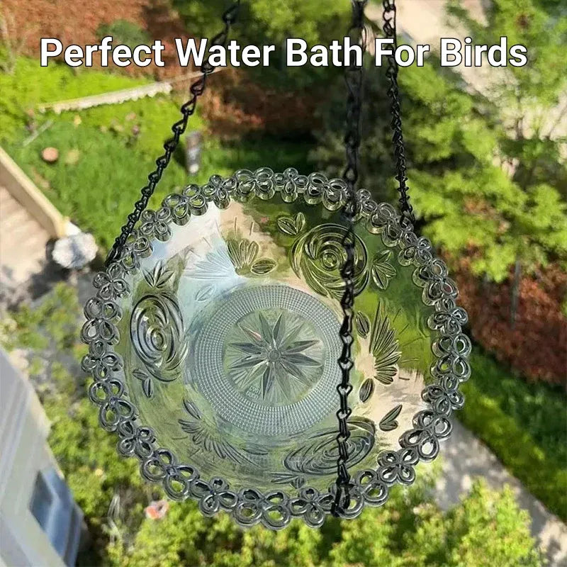 Balcony Bird Feeder Hanging Rail Mount Outdoor Suspended Feeding Station Garden - Blue