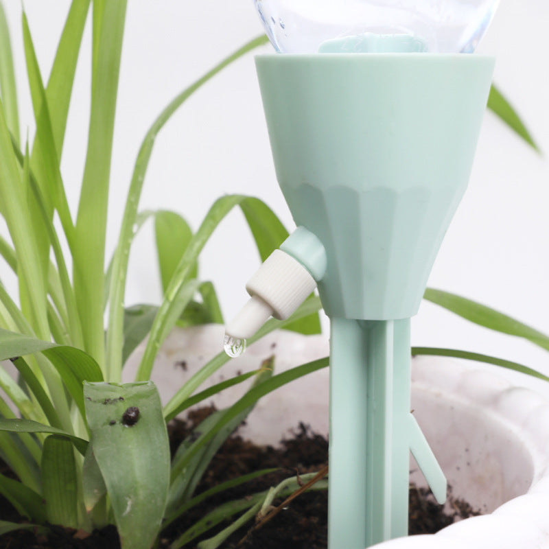 2 PCS Automatic Self-Watering Plant Spikes Adjustable Drip Irrigation System for Indoor Outdoor Garden Pots Holiday Care Green and White