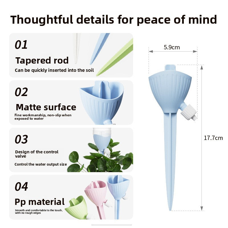 5-PCS Blue Automatic Plant Watering Spikes with Adjustable Flow Control Universal Fit 5 Pack for Indoor and Outdoor Potted Plants Reliable Gardening Solution for Local Homes